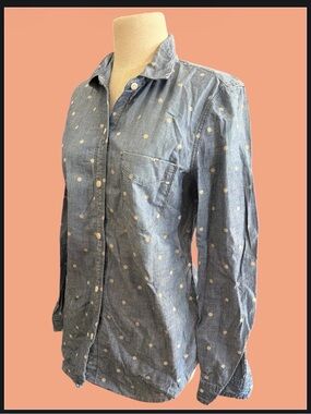 GAP Polka Dot Chambray button down